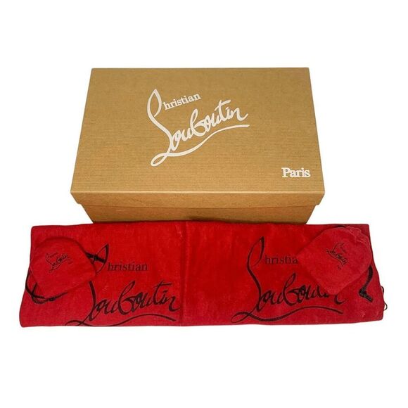 Christian Louboutin Escarpic 100 Pumps Black Suede Spiked Heels Size 37.5 Shoes - Picture 9 of 11